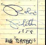 Autografo di Paul Robi dei Platters