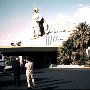 Las Vegas 1960 - Comm. Zanfrognini, Zullo e Maccione all'ingresso del Dunes Hotel